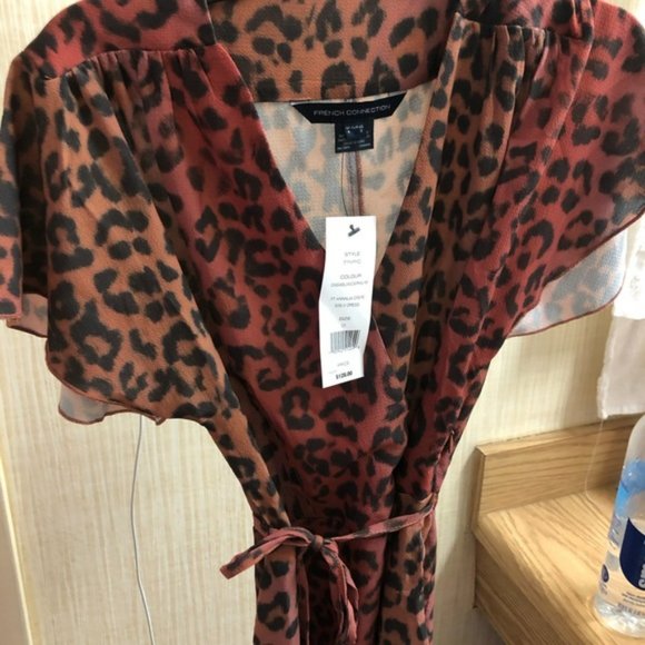 French Connection Annalia Leopard 🐆 Print Dress - Picture 7 of 9